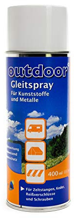 Gleitspray 400ml für Kunststoffe, Metalle, Zeltstangen, Keder, Reißverschlüsse