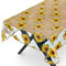 ANRO Tovaglia trasparente in tela cerata, pellicola protettiva per il tavolo, motivo stampato, 0,15 mm, girasoli, 100 x 140 cm, con orlo, rotonda, ovale, rettangolare