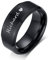 FLHEART Personalisiert Edelstahl Ring Herren : Individuell Schwarzer Edelstahl Hochzeitsband Versprechen Ring Verlobungsring für Ihn Ehemann Freund, Gravur Namen Ringe 8mm Breite