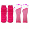 Lizzy Leg Warmers & Fishnet Gloves Set Rainbow Florescent Stripe | 80s Neon Teen Fancy Dress Dance ware Hen Party Tutu Accessory | One Size (Neon Pink)