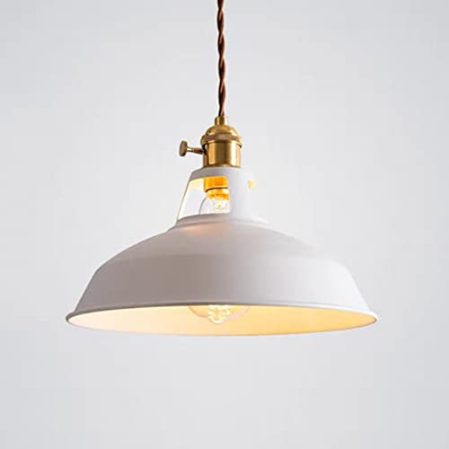 Mengjay Retro Pendelleuchte Industrielle Vintage Pendelleuchte Hängeleuchte Retro Lampenschirm Industrial E27 für Esszimmer Esstisch Flur Restaurant Wohnzimmer Hotel Café (Weiß)