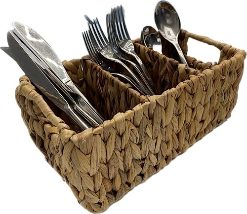 khevga Besteckhalter Besteckständer Besteckkorb aus nachwachsenden Rohstoff Wasserhyazinthe