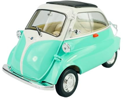 Welly B-M-W Isetta Grun mit Weiss 1955-1962 1/18 Metall Modell Auto Die Cast Neu im Kasten