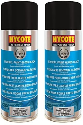 Hycote Quick Dry Vernice per Cerchi 400ml - Nero Lucido (Confezione da 2)