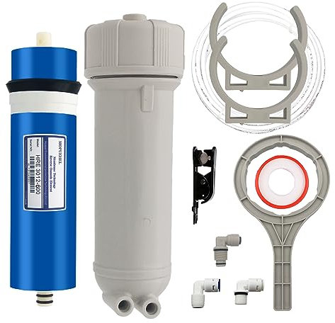 MOPUEHEL 600 GPD RO Membran mit Umkehrosmose-Membrangehäuseset, Umkehrosmose-Filter-Ersatzset, RO-Membrangehäuse-Set für DIY RO Wassersystem & Ahornsirup Umkehrosmoseanlage