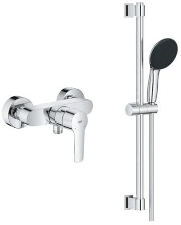 Pack mitigeur douche mécanique GROHE Start 2021 + ensemble de douche 2 jets GROHE Vitalio Start avec barre chromé