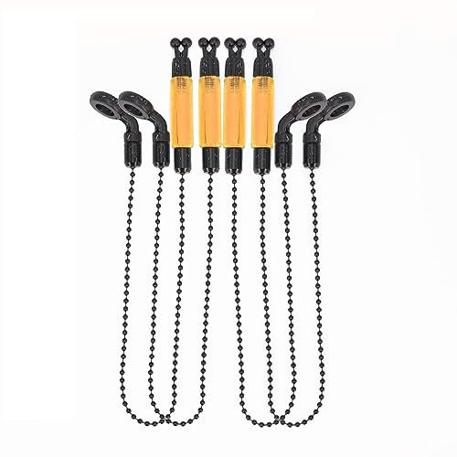 4 Stück Angeln Bissanzeiger - Swinger Fischereialarm Set für Karpfenangeln, Angelzubehör, Gelb