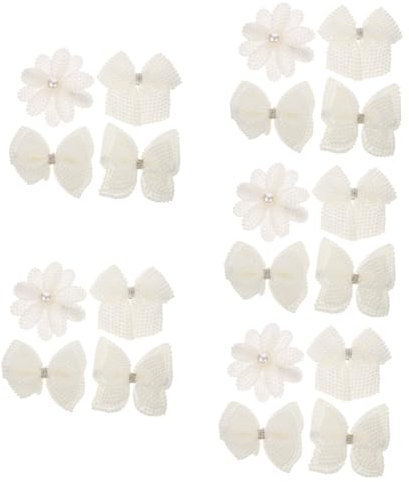 minkissy 5 Set Di Fiocchi Per Bianchi Chic Con Strass Fermagli Per A Coccodrillo Per Donne Eleganti E Robusti Per Tutti I Giorni 4 Pezzi*5
