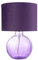 Contemporary Designer Deep Purple Ribbed Glass Round Table Lamp with Matching Velvet Fabric Drum Shade | 1 x E27 60w Maximum | 42cm Height by Happy Homewares