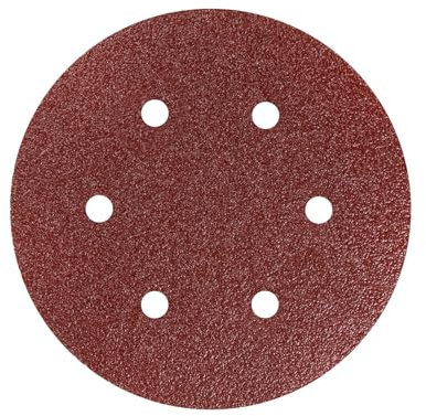 Secwell 25 Piezas Discos Lija 150mm 6 Agujeros Redondos Papel Abrasivo Autoadhesivos Grano 180