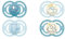 MAM Perfect Day & Night Schnuller im 4er-Set, leuchtend im Dunkeln, zahnfreundlicher Baby Schnuller aus nachhaltigen & bio-erneuerbaren Materialien, mit Schnullerbox, 16+ Monate, Bär/Elefant