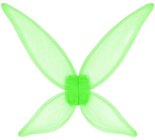 Flügel Fee spitz | Spitze Feenflügel für Erwachsene | Accessoire Fasching Karneval (hellgrün Fee)
