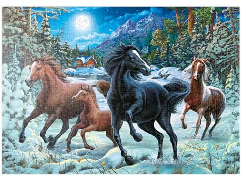 MyPuzzle Winterzauber der Pferde - Premium 1000 Teile Puzzle - MyPuzzle Sonderkollektion von Puzzle Galaxy