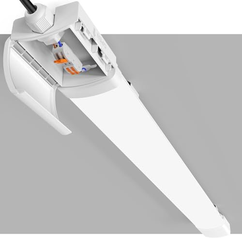 ANTENLICHT 3 Stücke LED Feuchtraumleuchte 150CM mit 45W 4950Lumen Kaltlweiß 5000k, Einfache Montage Wannenleuchte Flach Deckenleuchte Feuchtraum IP65 Werkstattlampe für Büro Keller Garage, Weiß