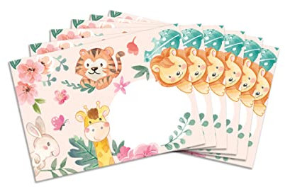 20 Briefumschläge Kindermotiv Umschlag Kuvert Tiere Löwe Giraffe