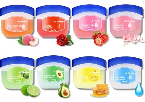 Lip Therapy 8 Piezas, Hydrating Lip Balm Set, Bálsamo Labial Hidratante Natural, Cuidado Hidratante de Labios, para Aclarar Las Arrugas de Los Labios