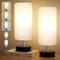 Kakanuo Nachttischlampe 2er Set, Tischlampe Klein, Weißer Nachttischleuchte, Tischleuchte mit Kabelschalter, Kleine Lampe für Nachttisch Wohnzimmer Schlafzimmer Büro Kinderzimmer(Birne Enthalten)