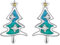 Qings Weihnachtsbaum Ohrringe für Frauen 925 Sterling Silber Kleine Niedliche Grüne Weihnachten Ohrstecker Urlaub Weihnachten Neujahr Schmuck Accessoire