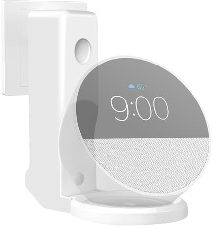 WUISOLQP Halterung für Echo Spot,Steckdosenhalterung Ständer Wandhalterung für Google Lautsprecher Zubehör Integriertem Kabelmanagement Wandhalterung Kein Bohren Erforderlich