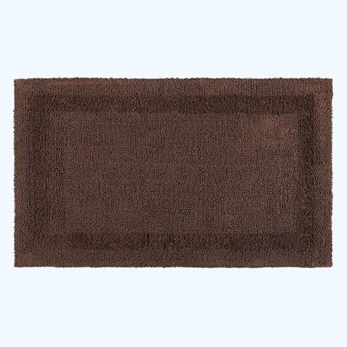 Homescapes Großer Badvorleger braun, XXL Badematte 70x120 cm, Baumwoll-Badteppich Premium mit Wende-Design