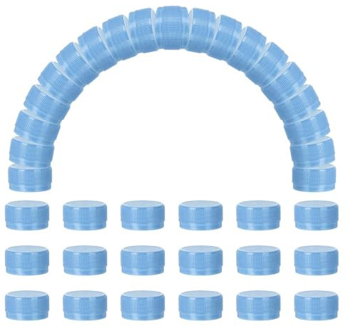 sourcing map 100pcs Plastic Bottle Caps, 30mm Bottle Screw Lid Top Water Bottles Top Cap for DIY Development Imagination Intelligence Craft Scrapbook Creative Gifts, Matt Blue