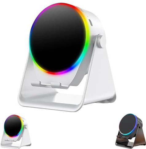 Wireless Induction Speaker, Speaker Bluetooth, 4 In 1 Bluetooth Speakers Phone Stand With Rgb Light, With Wireless Induction With Colorful Ambient Light, Hd Sound, Non-Slip Base (White)