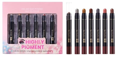 Lidschatten Stift Augen Make Up Stift | Wasserdichte Makeup Stifte 6er Set Lidschatten Highlighter für Kosmetik Pflege Frauen Mädchen Party Date Abend