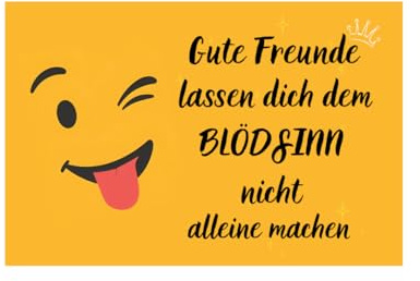Zolavia Kühlschrankmagnet Gute Freunde Lassen Dich den Blödsinn, zwinkernder Smiley Spruchmagnet, Kleiner Deko Magnet für Kühlschrank Magnettafel oder Spind, Geschenk für Beste Freunde (1 Stück)