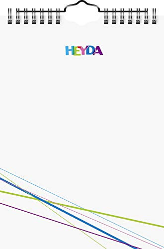 Heyda 2070431 Bastel-/Kreativkalender (13 Monatsblätter, A 5, Kalendarium immerwährend, Wire-O-Bindung mit Aufhänger, Deckblatt weiß, Monatsblätter) weiß