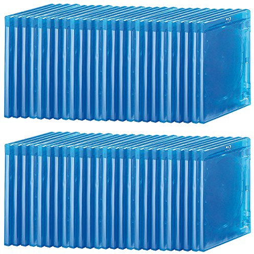 PEARL Blu Ray Case: Blu-ray Soft-Hüllen blau-transparent im 50er-Pack für je 1 Disc (Blurayhüllen, Leere Hülle, CD Box)