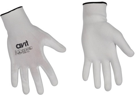 Avit AV13074 Arbeitshandschuhe PU-beschichtet, Weiß