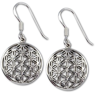 Ohrringe Blume des Lebens Lebensblume 925 Sterling Silber