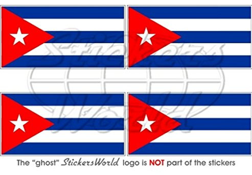 Kuba Kubanische Flagge República de Cuba 5,1 cm (50 mm) Vinyl bumper-helmet Sticker, Aufkleber X4