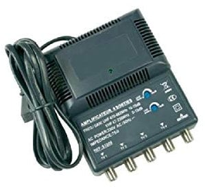 Optex Amplificateur dantenne intérieure 4 Sorties UHF de 10 à 25 DB et VHF de 0 à 15 DB 1 entrée/4 Sorties