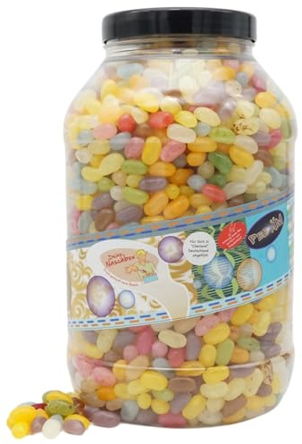 Deine Naschbox | Jelly Beans Mix | 3kg Mega Pot | XXL Großpackung für Party, Candybar & als Geschenk - Gelatinefrei - Frucht-Mix - Gelee Bohnen