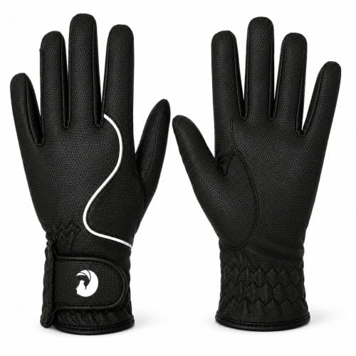 Oypla Coco Equestrian Breathable Synthetic Leather Horse Riding Gloves