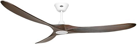 Energiespar Deckenventilator mit Fernbedienung Eco Genuino Matt Weiß / Nussbaum 180 cm