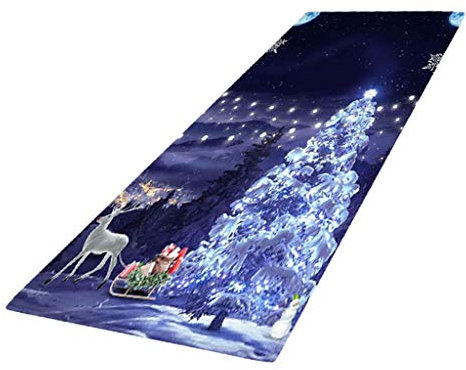 Backbayia rutschfest Küchenläufer Weihnachten Deko Teppich Läufer für Küche, Flur, Wohnzimmer (Typ C)