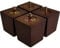 GOSCHE Wood Sofa Legs Set of 4, Square Brown 7.6cm Furniture Legs Wooden, Wood Cabinets Feet with Mounting Plate, Screws, Anti-Slip Mats for Sofa bed Coffee Table Chair Cupboard Nightstand