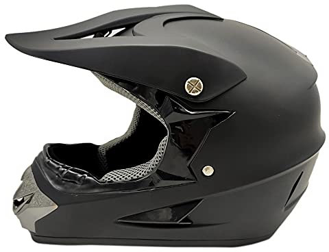 Woljay Motorrad Motocross Offroad Integralhelm Helm Kreuz UTV Dreckiges Fahrrad Downhill MX DH Rennen - 3 Geschenk (Groß, Matt Schwarz)