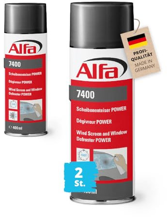 Alfa 2X Scheibenenteiser 400 ml Profi-Qualität Entfroster Scheibenentfroster Autoscheiben Türschloss Türdichtung Enteiserspray Eisfrei Spray schnelle Enteisung bis -20°C Winter