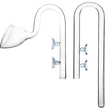 JARDLI Glas Lily Pipe Inflow Outflow Set 20mm für 19/25mm Schlauch