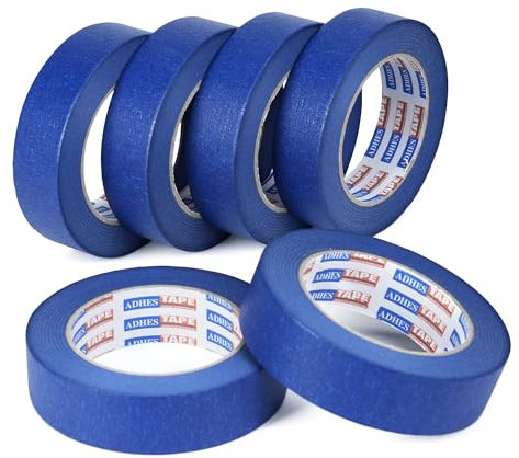 ADHES Malerkrepp Kreppband, Malerkreppband, UV-Schutz, Blaues Maler Klebebänder für Malerarbeiten,Saubere Kanten,Keinerlei Rückstände, 1.18inch x 55yard (30mm x 50m), 6rolle…