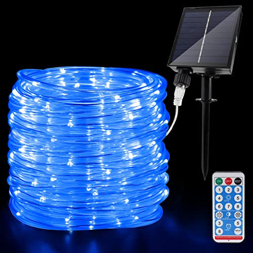JIMACRO Outdoor Solar LED Lichtschlauch, IP65 Wasserdicht Solar Lichterkette Außen 22m 200LEDs Solar Deko Lichter mit 8 Beleuchtungsmodi für Garten Baum Party Weihnachtsdekoration