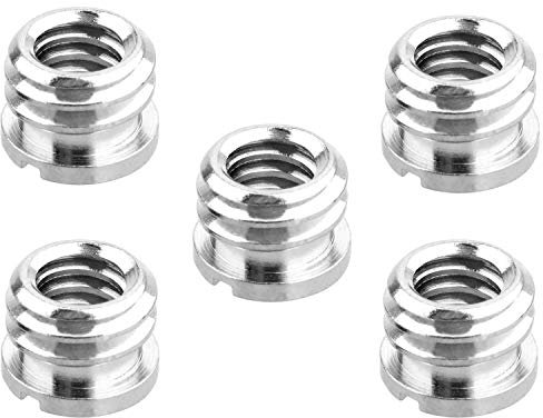 Ntcpefy 5 Pack 1/4 inch to 3/8 inch Convert Screw Standard Adapter Reducer Bushing Converter for DSLR Camera Camcorder Tripod Monopod Ball Head Ballhead Video Light Stand