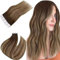 Easyouth Echthaar Extensions Tape Balayage Braun Tape Extensions Echthaar Mittelbraun Mix Honigblond und Mittelbraun Tape in Extensions Echthaar 60 cm 50g #4/27/4