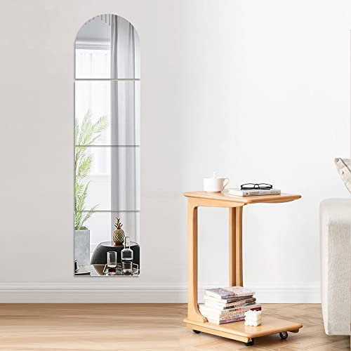 Lot de 4 Miroir Acrylique Pleine Longueur 30x30 cm, miroirs complets en plexiglas Acrylique sans Cadre pour Murs de Chambre à Coucher, Grand Miroir Mural Amovible pour Porte de Salle de Sport