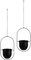 LIFA LIVING 2er Set Schwarze Blumenampel aus Metall, 2X Edle Hängeampel für Pflanzen für innen, Schöne Pflanzenhalter mit max. 2 kg pro Topf belastbar