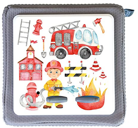 MeinBaby123® Schutzfolie kompatibel mit Toniebox | Schutzcover selbstklebend | Premium Qualität | Aufkleber passgenau I Folie Sticker I Toniebox Zubehör (Feuerwehr V2)
