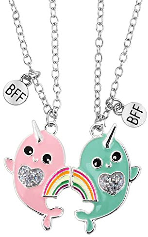 Yolev Freundschaftsketten Bff Ketten für 2 Geschenke Magnetisch Passende Freundschaftskette Ornament Langstrecke Geburtstag Weihnachten Brautjungfer Schwestern Mädchen Delfin Kette Damen Schwester
